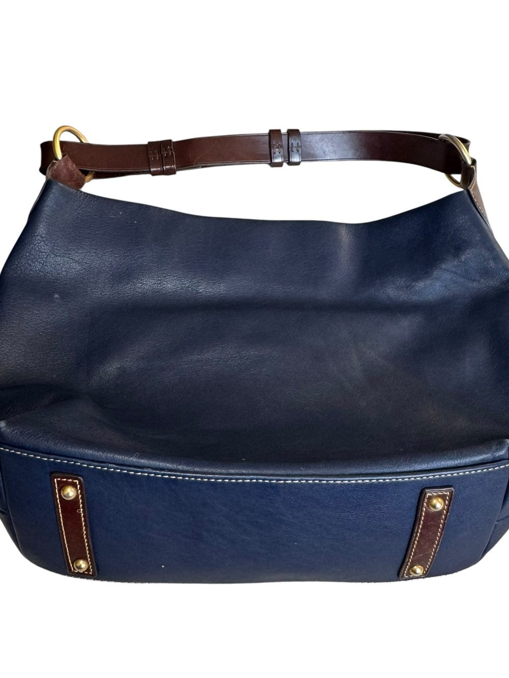 Dooney & Bourke Navy Leather Hobo Shoulder Bag - Picture 2 of 14